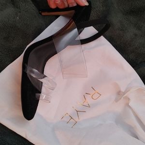 RAYE Tide black and clear heels